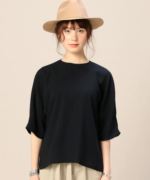 BEAUTY&YOUTH UNITED ARROWS(ビューティーアンドユースユナイテッドアローズ)の「BY ダブルクロスチュニック5分袖ブラウス ◆(シャツ/ブラウス・レディース・オフホワイト/オリーブ/ネイビー・FREE)」の5枚目の写真
