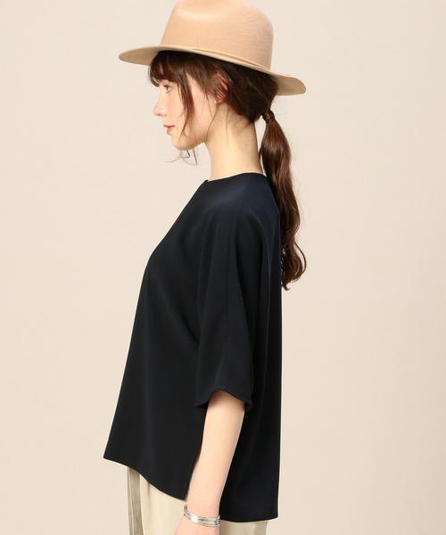 BEAUTY&YOUTH UNITED ARROWS(ビューティーアンドユースユナイテッドアローズ)の「BY ダブルクロスチュニック5分袖ブラウス ◆(シャツ/ブラウス・レディース・オフホワイト/オリーブ/ネイビー・FREE)」の6枚目の写真