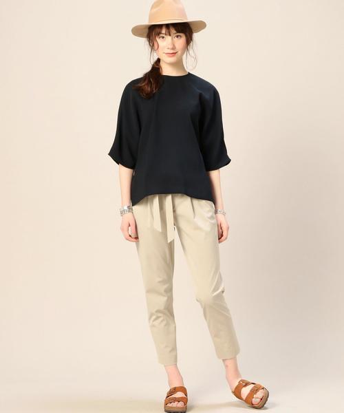 BEAUTY&YOUTH UNITED ARROWS(ビューティーアンドユースユナイテッドアローズ)の「BY ダブルクロスチュニック5分袖ブラウス ◆(シャツ/ブラウス・レディース・オフホワイト/オリーブ/ネイビー・FREE)」の7枚目の写真