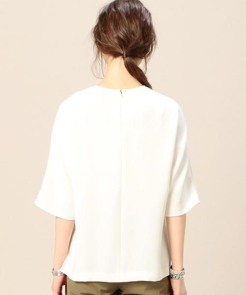 BEAUTY&YOUTH UNITED ARROWS(ビューティーアンドユースユナイテッドアローズ)の「BY ダブルクロスチュニック5分袖ブラウス ◆(シャツ/ブラウス・レディース・オフホワイト/オリーブ/ネイビー・FREE)」の12枚目の写真