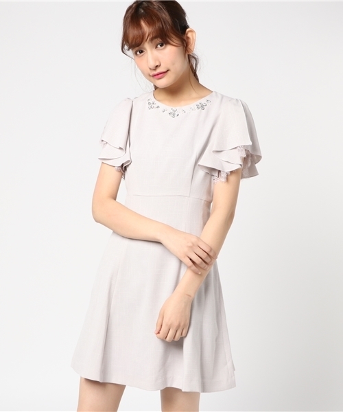 Miia ミーア の フラワービジューフレアワンピース ワンピース Wear