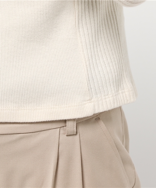 RNA(アールエヌエー)の「M0576 ラインボーダーフライスプルオーバー(ニット/セーター・レディース・キナリ/ダークブルー/ブラック・MEDIUM)」の6枚目の写真