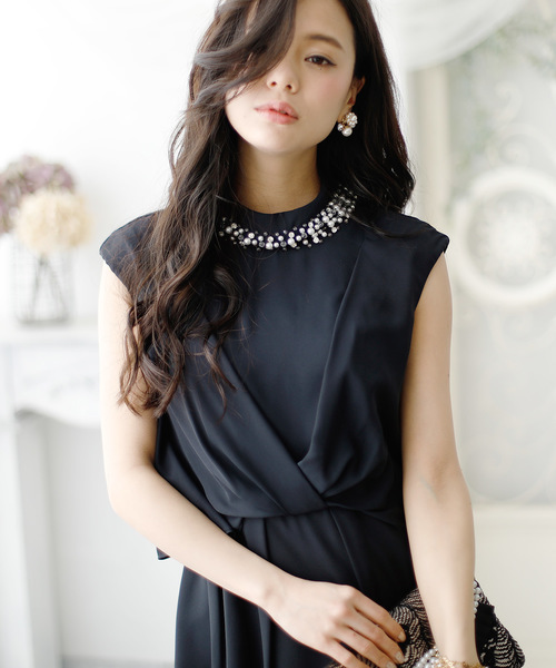 PourVous(プールヴー)の「2WAYワンピースドレス 大きいサイズ ロング&ノースリーブ 結婚式 フォーマル オケージョンドレス お呼ばれ 二次会 成人式 (ドレス・レディース・ネイビー/ブラック・L/M/S/XL/4L/XXL)」の8枚目の写真