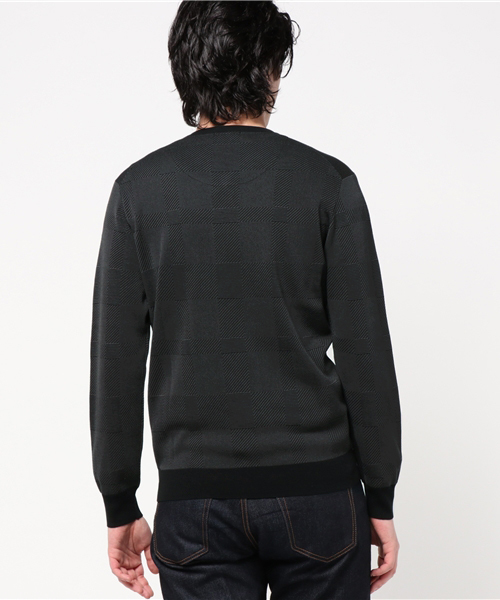 ブラックレーベル　クレストブリッジ　Vネック　ニット　セーター　チェック　黒　M BLACK LABEL CRESTBRIDGE（ブラックレーベル・クレストブリッジ）の