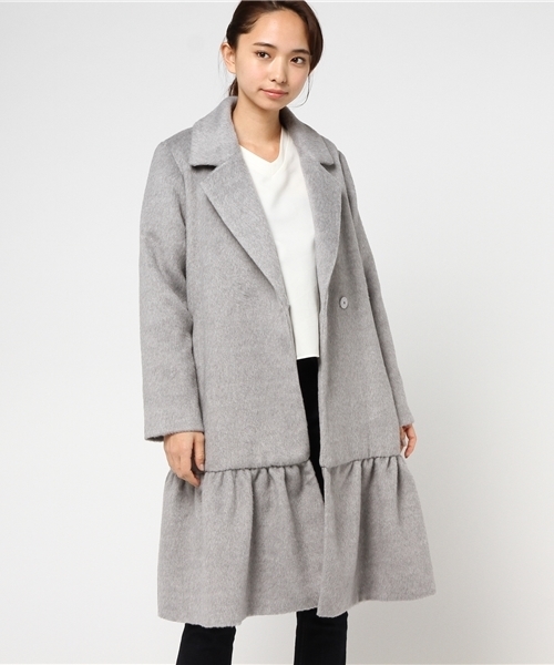 E Hyphen World Gallery Bon Bon イーハイフンワールドギャラリーボンボン の シャギーフリルロングコート チェスターコート Wear