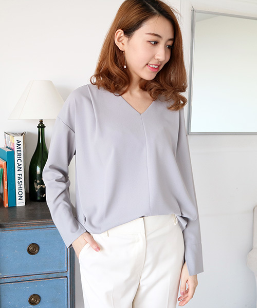 N.（N. Natural Beauty Basic）（エヌエヌナチュラルビューティーベーシック）の「タックドレープスリットスリーブブラウス（シャツ/ブラウス・レディース・ホワイト/ピンク/グレー・MEDIUM）」の3枚目の写真