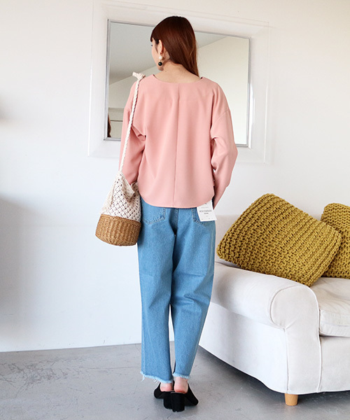 N.（N. Natural Beauty Basic）（エヌエヌナチュラルビューティーベーシック）の「タックドレープスリットスリーブブラウス（シャツ/ブラウス・レディース・ホワイト/ピンク/グレー・MEDIUM）」の15枚目の写真