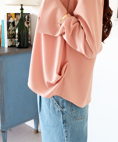 N.（N. Natural Beauty Basic）（エヌエヌナチュラルビューティーベーシック）の「タックドレープスリットスリーブブラウス（シャツ/ブラウス・レディース・ホワイト/ピンク/グレー・MEDIUM）」の11枚目の写真