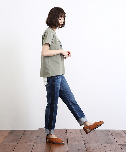 CUBE SUGAR（キューブシュガー）の「20/-天竺ポケTシャツ（Tシャツ/カットソー・レディース・ブラック/カーキ/ホワイト/ベージュ系その他・M）」の13枚目の写真