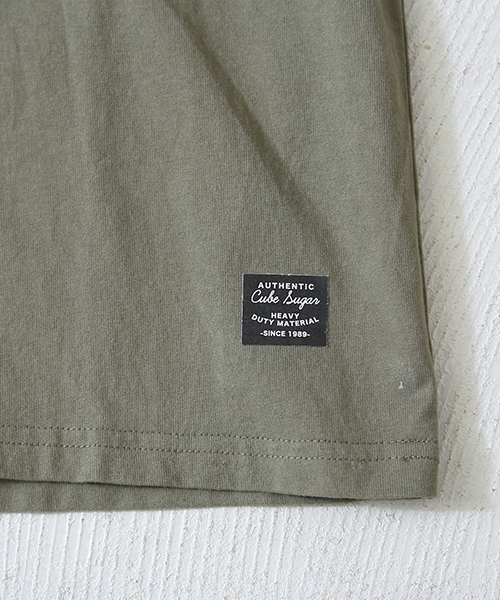 CUBE SUGAR（キューブシュガー）の「20/-天竺ポケTシャツ（Tシャツ/カットソー・レディース・ブラック/カーキ/ホワイト/ベージュ系その他・M）」の8枚目の写真