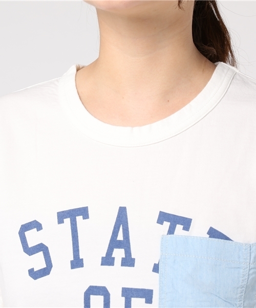 CUBE SUGAR（キューブシュガー）の「20/-天竺ポケTシャツ（Tシャツ/カットソー・レディース・ブラック/カーキ/ホワイト/ベージュ系その他・M）」の18枚目の写真