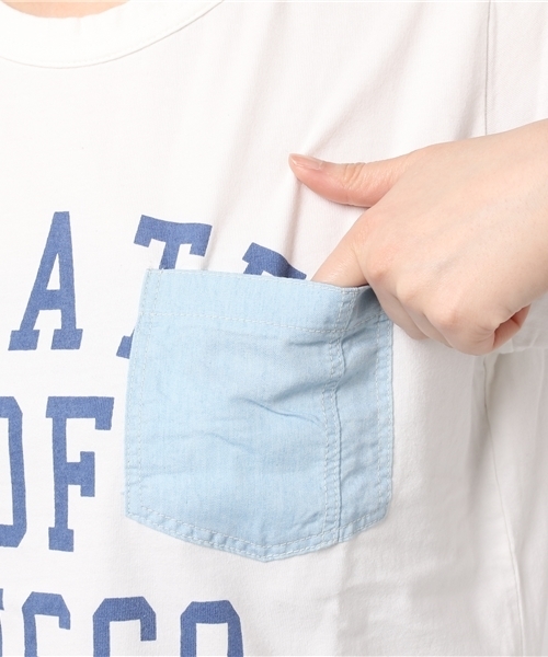 CUBE SUGAR（キューブシュガー）の「20/-天竺ポケTシャツ（Tシャツ/カットソー・レディース・ブラック/カーキ/ホワイト/ベージュ系その他・M）」の20枚目の写真