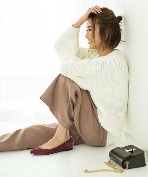 titivate(ティティベイト)の「スエード調ドローストリングワイドパンツ(その他パンツ・レディース・ブラウン/ピンクベージュ/ライトベージュ/ブラック/ネイビー・L/M/S)」の21枚目の写真