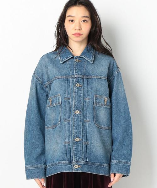 Another Edition（アナザーエディション）の「BIG G-JK（デニムジャケット・レディース・ブラック/コバルトブルー・SMALL/MEDIUM）」の4枚目の写真