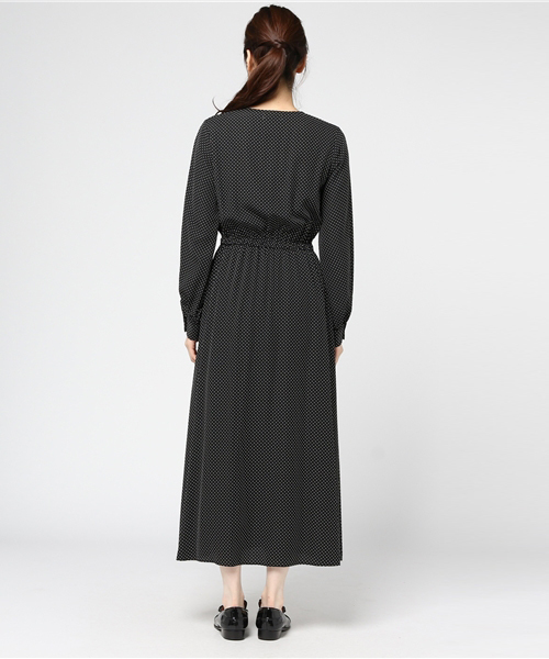 ottilie（オティーリエ）の「ドット柄ワンピース（ワンピース・レディース・ブラック/ネイビー・FREE）」の4枚目の写真