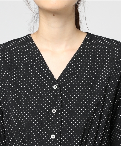 ottilie（オティーリエ）の「ドット柄ワンピース（ワンピース・レディース・ブラック/ネイビー・FREE）」の3枚目の写真