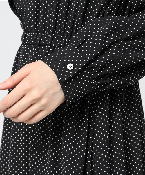 ottilie（オティーリエ）の「ドット柄ワンピース（ワンピース・レディース・ブラック/ネイビー・FREE）」の8枚目の写真