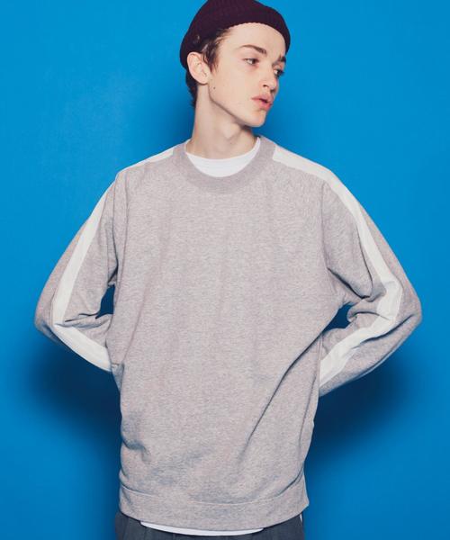 MONKEY TIME(モンキータイム)の「<monkey time> LINE URAKE CN/スウェット ◆(スウェット・メンズ・ブラック/グレー・SMALL/X-LARGE/LARGE/MEDIUM)」の1枚目の写真