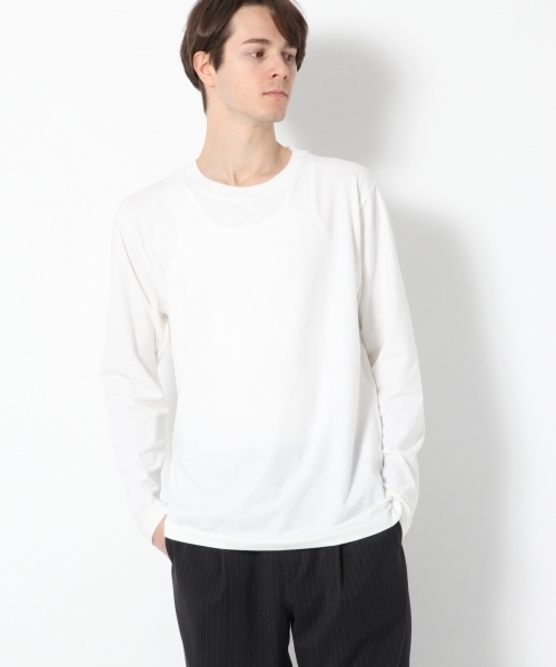 GLOBAL WORK（グローバルワーク）の「シルキーピーチ長袖ＴＥＥ（Tシャツ/カットソー・メンズ・ネイビー/グレー/ホワイト系その他/ブラウン系その他・SMALL/MEDIUM/LARGE/X-LARGE）」の2枚目の写真