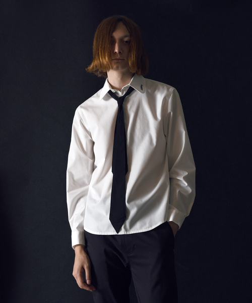 MILKBOY（ミルクボーイ）の「TIED シャツ（シャツ/ブラウス・メンズ・ブラック/オフホワイト/サックスブルー/ナチュラル・FREE）」の2枚目の写真