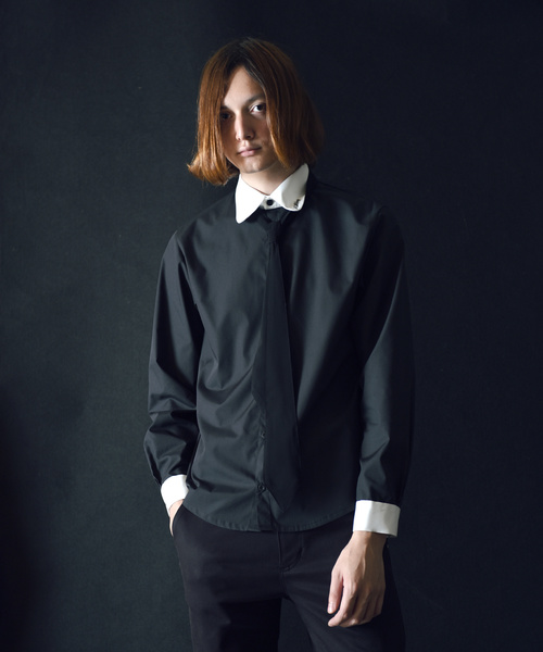 MILKBOY（ミルクボーイ）の「TIED シャツ（シャツ/ブラウス・メンズ・ブラック/オフホワイト/サックスブルー/ナチュラル・FREE）」の3枚目の写真