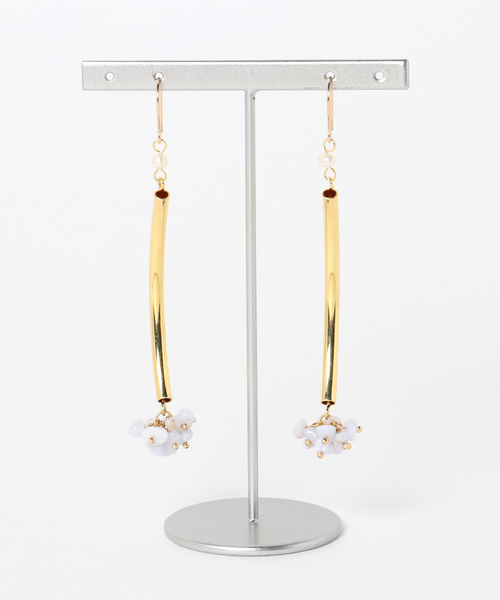 TONE SELECT GOODS(トーンセレクトグッズ)の「【nocca】【14kgf】bouquet pierce(ピアス(両耳用)・レディース・ホワイト/ベージュ/ブルー/その他・FREE)」の4枚目の写真