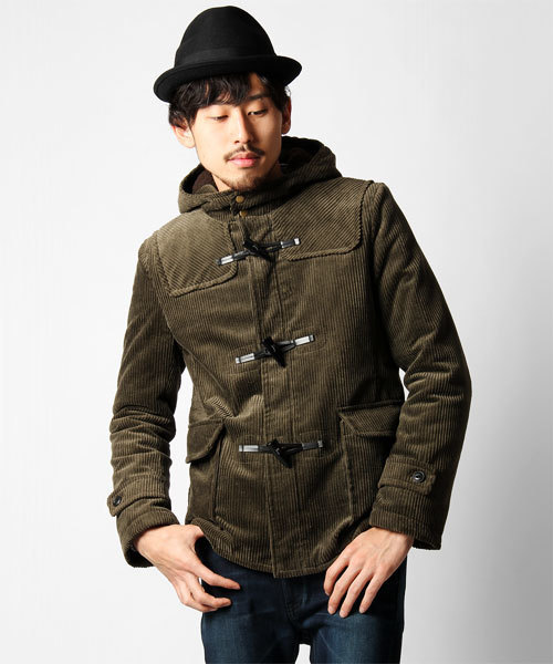 NANO universe（ナノユニバース）の「6ウィールコーデュロイDFコート（ダッフルコート・メンズ・オリーブ/キャメル・SMALL/MEDIUM/LARGE）」の2枚目の写真
