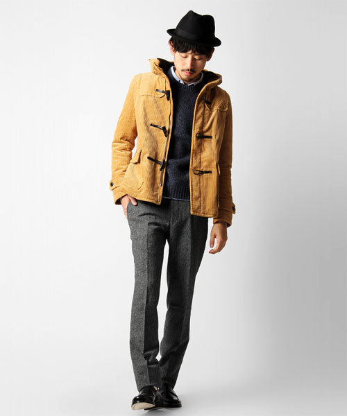NANO universe（ナノユニバース）の「6ウィールコーデュロイDFコート（ダッフルコート・メンズ・オリーブ/キャメル・SMALL/MEDIUM/LARGE）」の12枚目の写真