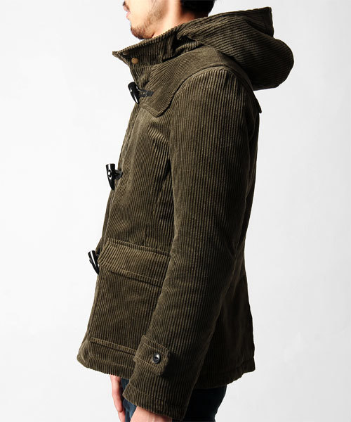 NANO universe（ナノユニバース）の「6ウィールコーデュロイDFコート（ダッフルコート・メンズ・オリーブ/キャメル・SMALL/MEDIUM/LARGE）」の3枚目の写真