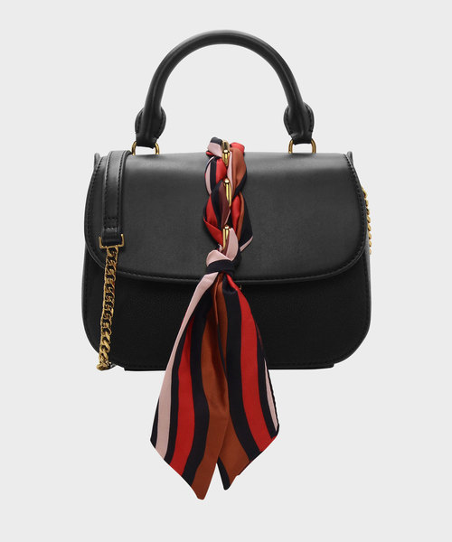 CHARLES & KEITH(チャールズ & キース)の「スカーフバックルハンドバッグ / SCARF BUCKLE HANDBAG(ハンドバッグ・レディース・ブラック/ライトブラウン・M)」の2枚目の写真