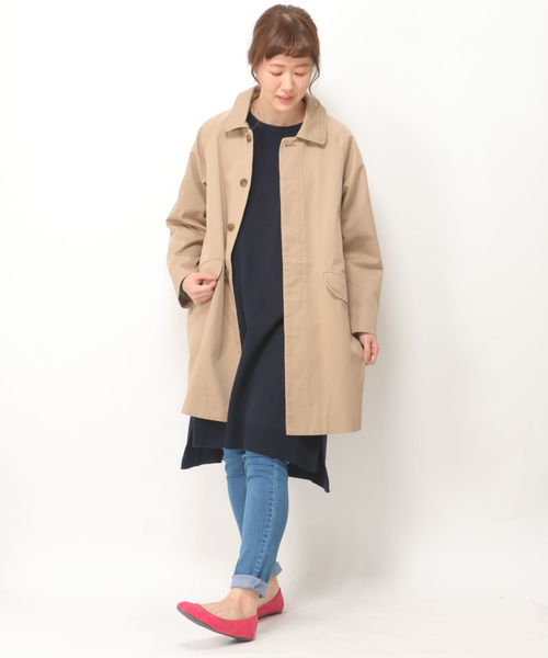 LBC（エルビーシー）の「ステンカラーコート                       （ステンカラーコート・レディース・ブルー/ベージュ/イエロー・LARGE/MEDIUM）」の2枚目の写真