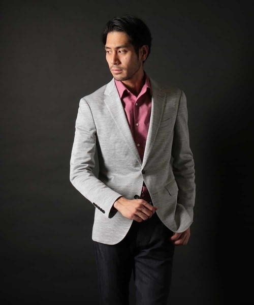 MICHEL KLEIN HOMME (ミッシェルクランオム)の「ジャケット(セオαラミーテックジャージー)(テーラードジャケット・メンズ・ネイビー/グレー・LARGE/X-LARGE/XX-LARGE/MEDIUM/SMALL)」の2枚目の写真