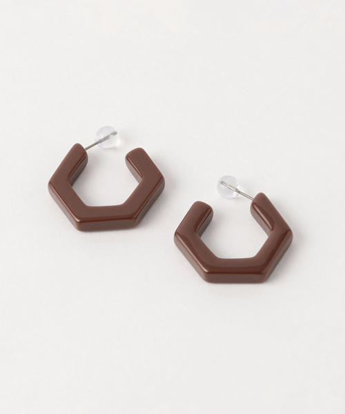 BEAUTY&YOUTH UNITED ARROWS(ビューティーアンドユースユナイテッドアローズ)の「BY カラーサークルピアス ◆(ピアス(両耳用)・レディース・オリーブ/ホワイト/ブラウン・FREE)」の1枚目の写真