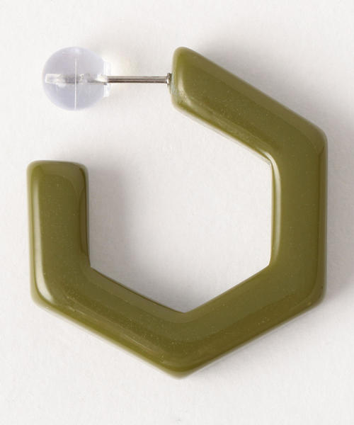 BEAUTY&YOUTH UNITED ARROWS(ビューティーアンドユースユナイテッドアローズ)の「BY カラーサークルピアス ◆(ピアス(両耳用)・レディース・オリーブ/ホワイト/ブラウン・FREE)」の9枚目の写真