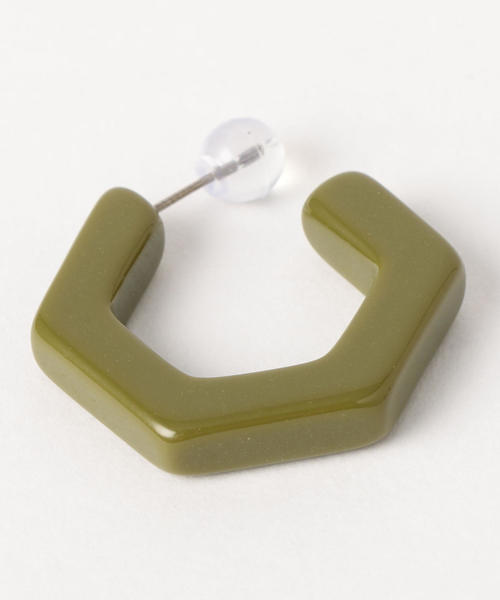 BEAUTY&YOUTH UNITED ARROWS(ビューティーアンドユースユナイテッドアローズ)の「BY カラーサークルピアス ◆(ピアス(両耳用)・レディース・オリーブ/ホワイト/ブラウン・FREE)」の8枚目の写真