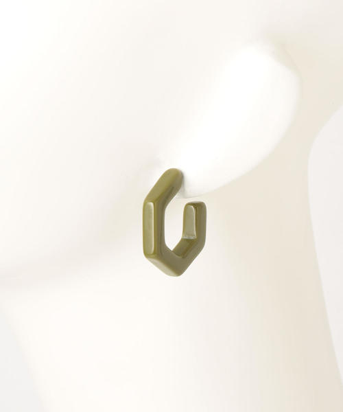 BEAUTY&YOUTH UNITED ARROWS(ビューティーアンドユースユナイテッドアローズ)の「BY カラーサークルピアス ◆(ピアス(両耳用)・レディース・オリーブ/ホワイト/ブラウン・FREE)」の7枚目の写真