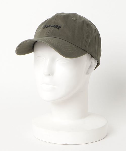 THRASHER（スラッシャー）の「MAG LOGO DAD CAP/スラッシャー 帽子 ローキャップ（キャップ・メンズ・ホワイト/ブラック/インディゴブルー/ダークインディゴブルー/カーキ/ベージュ・FREE）」の4枚目の写真