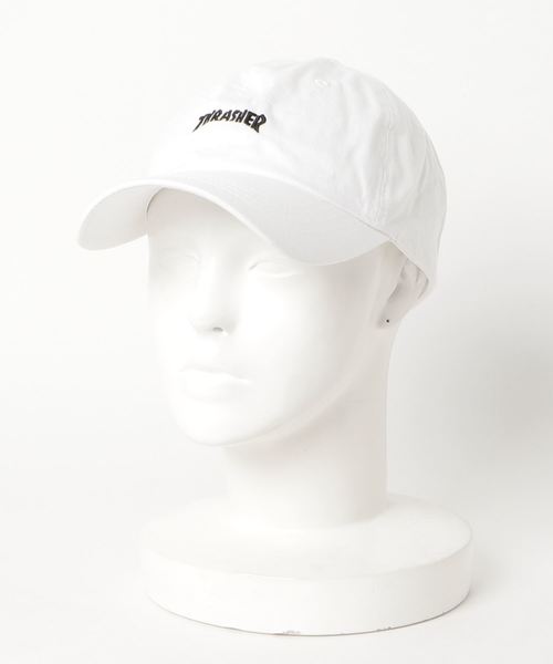THRASHER（スラッシャー）の「MAG LOGO DAD CAP/スラッシャー 帽子 ローキャップ（キャップ・メンズ・ホワイト/ブラック/インディゴブルー/ダークインディゴブルー/カーキ/ベージュ・FREE）」の10枚目の写真