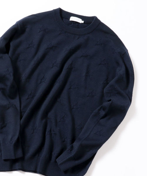 SHIPS JET BLUE（シップスジェットブルー）の「SHIPS JET BLUE: スターリンクス ジャカードニット◇（ニット/セーター・メンズ・ブラック/グレー/ブルー/ネイビー・SMALL/MEDIUM/LARGE）」の4枚目の写真