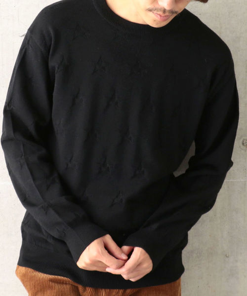 SHIPS JET BLUE（シップスジェットブルー）の「SHIPS JET BLUE: スターリンクス ジャカードニット◇（ニット/セーター・メンズ・ブラック/グレー/ブルー/ネイビー・SMALL/MEDIUM/LARGE）」の5枚目の写真