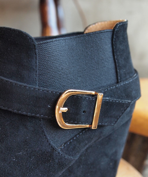 BEAUTY&YOUTH UNITED ARROWS（ビューティーアンドユースユナイテッドアローズ）の「BYSF ∵サイドゴアベルトウェッジショートブーツ （bl） ◆（ブーティ・レディース・オリーブ/グレー/ブラック/ネイビー・37/38/35/36）」の14枚目の写真