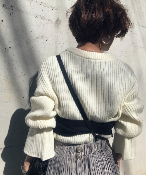 Ameri（アメリ）の「CORSET DOCKING KNIT（ニット/セーター