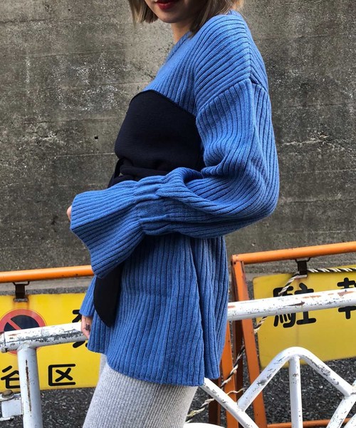 ニット/セーター Ameri VINTAGE - AMERI CORSET DOCKING KNIT セール】CORSET DOCKING KNIT（ニット/セーター）｜Ameri