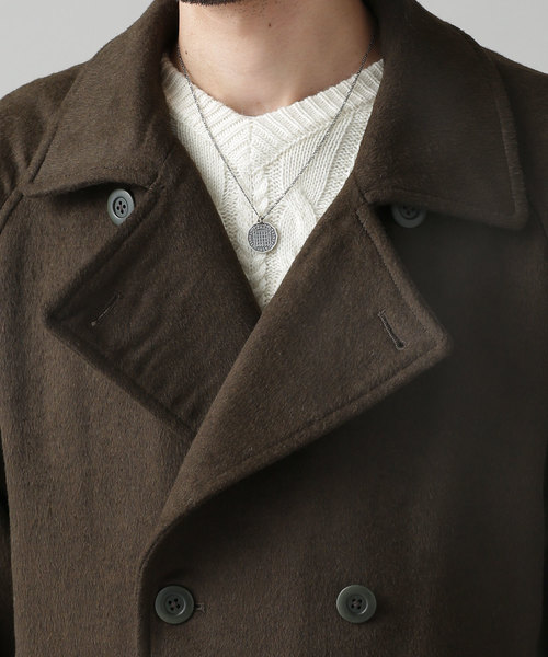 NANO universe（ナノユニバース）の「ワイドラペルウール混トレンチ（トレンチコート・メンズ・ブラウン/カーキ・SMALL/MEDIUM/LARGE）」の9枚目の写真