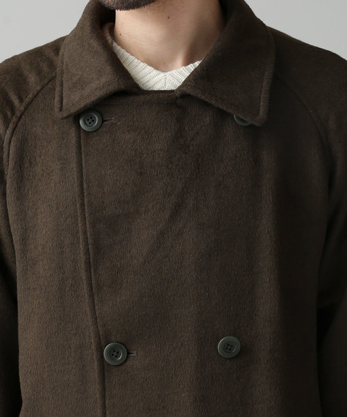 NANO universe（ナノユニバース）の「ワイドラペルウール混トレンチ（トレンチコート・メンズ・ブラウン/カーキ・SMALL/MEDIUM/LARGE）」の7枚目の写真