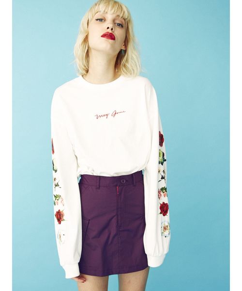 jouetie（ジュエティ）の「ラメローズロンT（Tシャツ/カットソー・レディース・ライトブルー/ブラック/オフホワイト/ピンク・MEDIUM）」の5枚目の写真