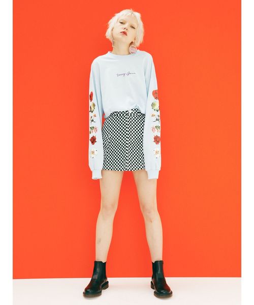 jouetie（ジュエティ）の「ラメローズロンT（Tシャツ/カットソー・レディース・ライトブルー/ブラック/オフホワイト/ピンク・MEDIUM）」の7枚目の写真