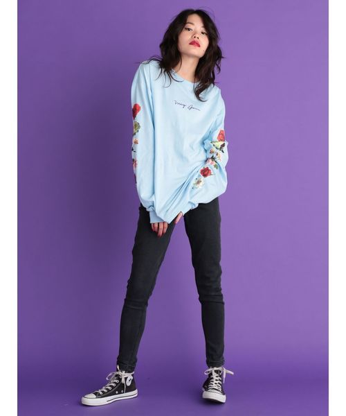 jouetie（ジュエティ）の「ラメローズロンT（Tシャツ/カットソー・レディース・ライトブルー/ブラック/オフホワイト/ピンク・MEDIUM）」の13枚目の写真