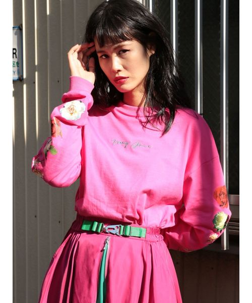 jouetie（ジュエティ）の「ラメローズロンT（Tシャツ/カットソー・レディース・ライトブルー/ブラック/オフホワイト/ピンク・MEDIUM）」の14枚目の写真