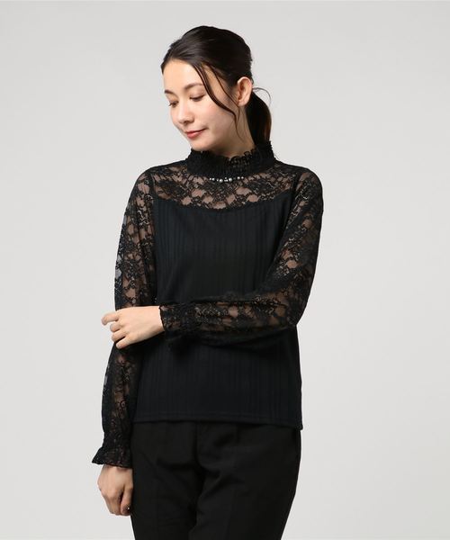 axes femme（アクシーズファム）の「ビスチェ切替インナープルオーバー（Tシャツ/カットソー・レディース・ブラック/キナリ/ラベンダー・MEDIUM）」の7枚目の写真